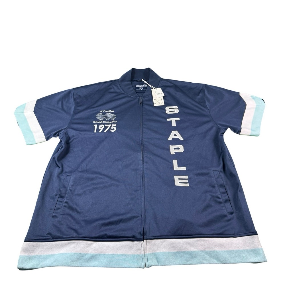 Staple Blue Colorblock Polyester S/S‎ Full Zip Jacket Size 3XL NWT